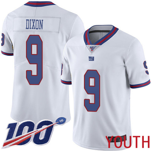 Youth New York Giants 9 Riley Dixon Limited White Rush Vapor Untouchable 100th Season Football NFL Jersey